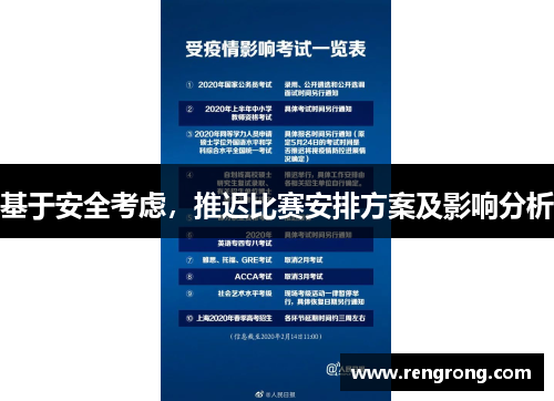 基于安全考虑，推迟比赛安排方案及影响分析
